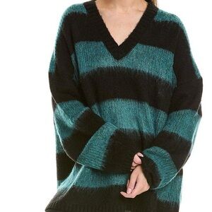 Allsaints Lou Striped V-Neck Sweater